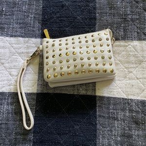 Cream wristlet/purse